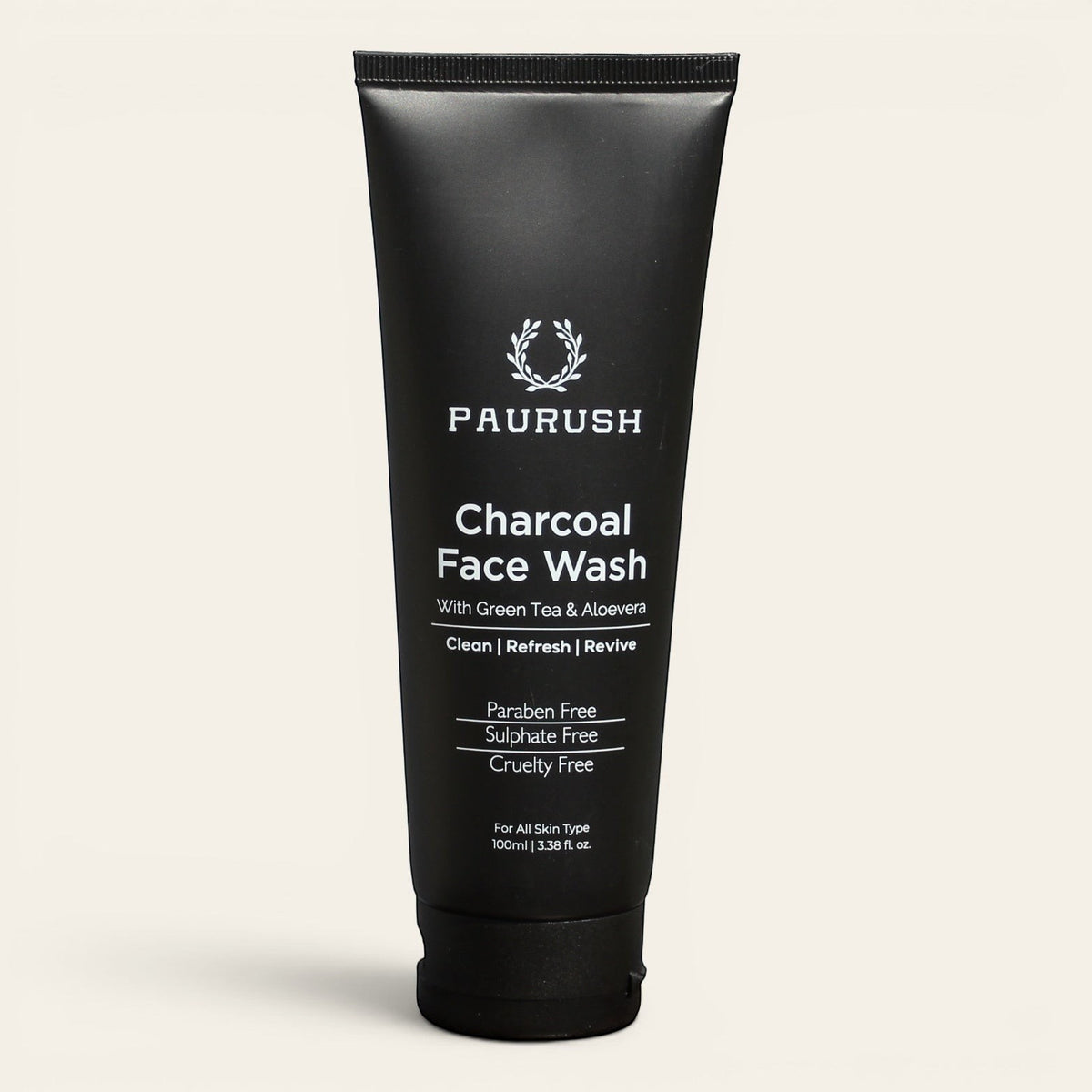 PAURUSH Charcoal Face Wash — included in the Complete Routine set