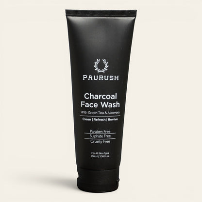 PAURUSH Charcoal Face Wash — included in the Daily Duo set
