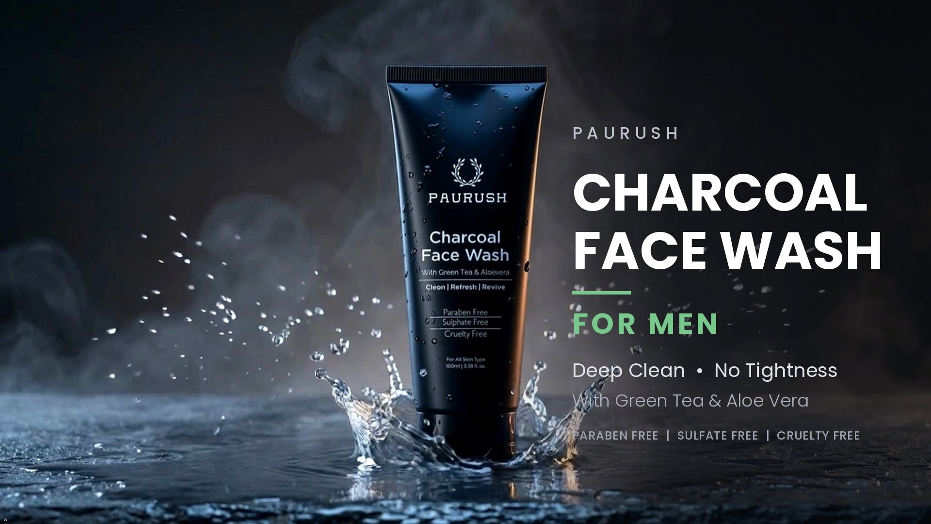 Paurush Charcoal Face Wash for Men | Deep Clean Daily